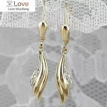 Роскошные серьги-подвески золотого цвета для женщин, изысканные ювелирные изделия для помолвки, свадьбы, вечеринки, модные аксессуары, дропшиппинг