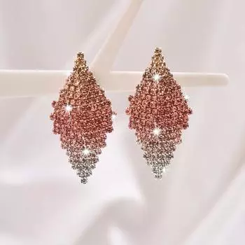 Роскошные серьги с геометрическими бриллиантами Temperament шампанского