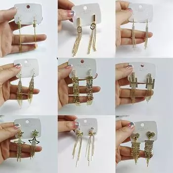 Роскошные серьги с кисточками из Европы и Америки с полным бриллиантом и цирконием, длинные стильные серьги с дизайном меньшинств, женские серьги с кисточками