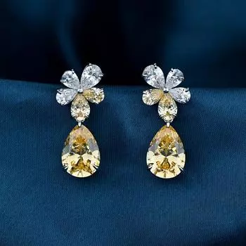 Роскошные серьги с высокоуглеродистыми бриллиантами грушевидной огранки 10*14 мм, подарок на годовщину, ювелирные изделия из стерлингового серебра 925 пробы