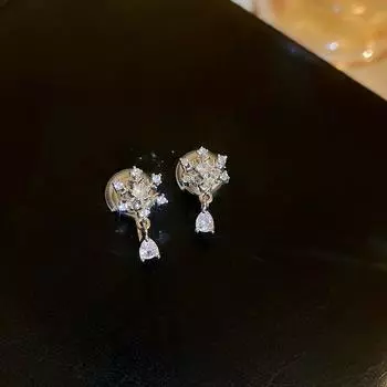 Роскошные серьги-снежинки из циркона для женщин, украшенные стразами, для девочек, подарок на вечеринку Earrings