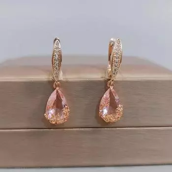 Роскошные серьги золотого цвета для вечеринки, серьги-капли с кристаллами и цирконием для женщин, модные вечерние ювелирные аксессуары, аксессуары белый