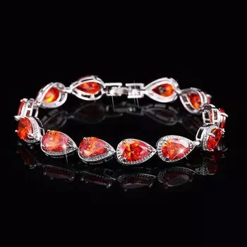 Роскошные серебряные браслеты CMM с каплями воды и рубиновым цирконием, свадебные теннисные браслеты аметист