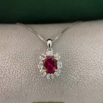 Роскошные серебряные ожерелья S925, подвески для женщин, изящные ювелирные изделия, кулон с рубиновым драгоценным камнем, подарочное ожерелье для женщин