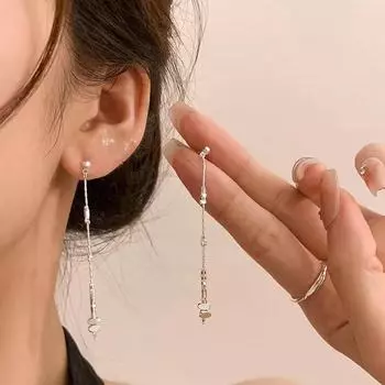 Роскошные серебряные серьги-кисточки: Шикарный китайский стиль для женщин Thick серебряный