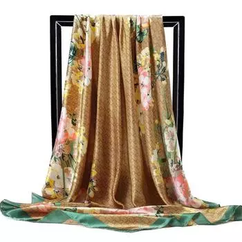 Роскошные шелковые шарфы 90X90 см, солнцезащитный платок, банданы на все времена, популярные головные платки с буквенным принтом, модные квадратные шали 90X90cm