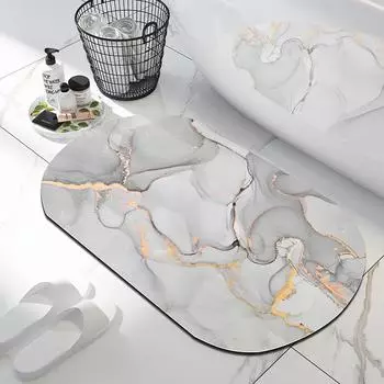 Роскошные скандинавские коврики для ванной из диотомита, противоскользящий суперабсорбирующий коврик для ног, быстросохнущий коврик для душа и туалета 40cmx60cm