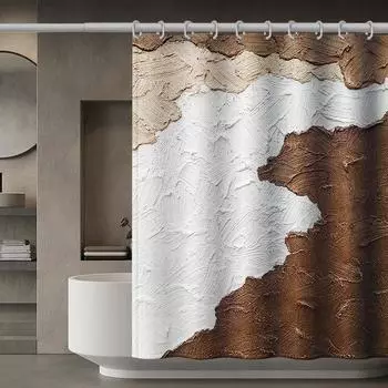 Роскошные современные занавески для душа с геометрическими полосками, шторы для ванной комнаты, набор аксессуаров, занавеска для ванны с крючками, водонепроницаемая 150cm*180cm