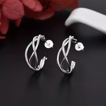 Роскошные спиральные серьги-гвоздики из стерлингового серебра 925 пробы для женщин, модные вечерние, свадебные, дизайнерские ювелирные изделия, Рождественский подарок