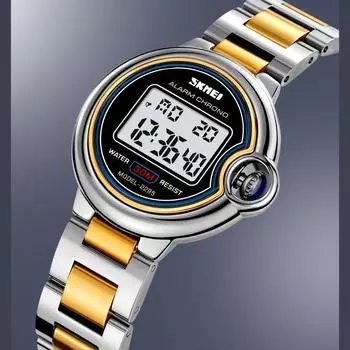 Роскошные спортивные часы из нержавеющей стали, водонепроницаемые цифровые часы с будильником для мужчин, светодиодный дисплей, мужские наручные часы Reloj Mujer серебряный