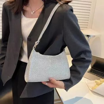 Роскошные Стразы Сумка Через Плечо Женская Бриллиантовая Вечерняя Сумка Клатч Для Вечеринки Элегантные Дорожные Сумочки Подмышки Сумка Новая