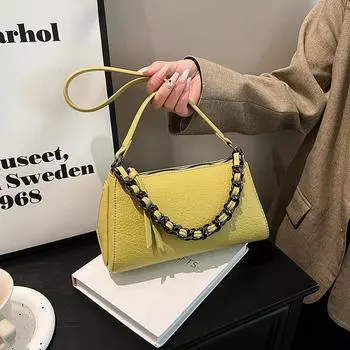 Роскошные сумки с цепочкой, женские, простые, для отдыха, путешествий, кожаная сумка на плечо для женщин, элегантная женская сумка через плечо B