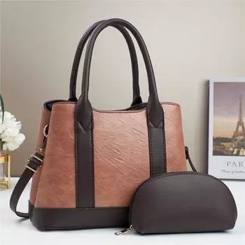 Роскошные сумки женские сумки дизайнерская высококачественная сумка через плечо из искусственной кожи комплект из 2 предметов женская сумка и кошелек сумка через плечо