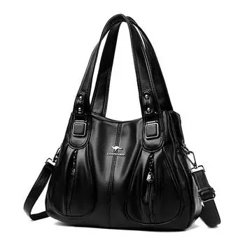 Роскошные сумки женские сумки дизайнерские сумки через плечо большой емкости для женщин новая сумка через плечо сумка из искусственной кожи сумка-тоут чёрный