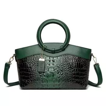 Роскошные сумки женские сумки дизайнерские женские сумки из крокодиловой кожи 2025 весенние женские зеленые вечерние сумки-тоут через плечо чёрный