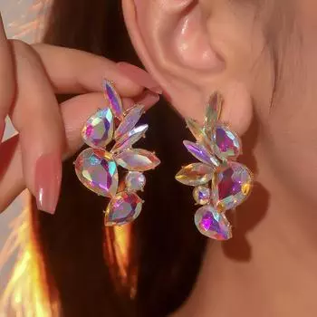 Роскошные сверкающие женские серьги из кристаллов, темпераментные модные серьги, элегантные трендовые украшения для ушей