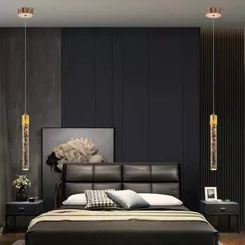 Роскошные светодиодные хрустальные подвесные светильники для домашнего декора, прикроватный подвесной светильник, золотисто-черный, для спальни, кухонного острова, ресторана, люстры Cold White