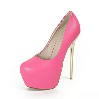 Роскошные туфли-лодочки с круглым носком на платформе, женские туфли без застежек, с неглубоким носком, металлические туфли на очень высоком каблуке, туфли для вечеринки и свадьбы, Chaussure 35