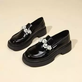 Роскошные туфли Мэри Джейн с жемчужным дизайном, женские туфли в стиле Лолиты с круглым носком, туфли-оксфорды на толстой подошве, женские туфли на платформе 4.5