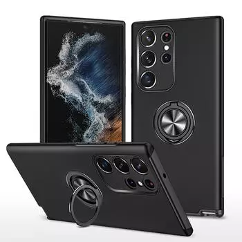 Роскошные удобные чехлы с кольцами на палец для Samsung Galaxy S23 Ultra S22 Plus S21 Fe S 23 22, аксессуары для мобильных телефонов, чехол for Galaxy S23 ultra темно-синий