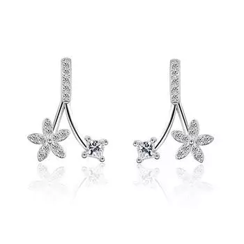 Роскошные уникальные серьги женские украшения подарок на день святого валентина женские аксессуары для вечеринок и свадеб цветы цирконий серьги-гвоздики с подвесками copper