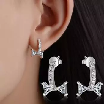 Роскошные уникальные серьги женские украшения подарок на день святого валентина женские аксессуары для вечеринок и свадеб треугольные серьги-гвоздики из циркония Copper