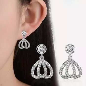 Роскошные уникальные серьги женские украшения подарок на день святого валентина женские аксессуары для вечеринки и свадьбы циркониевые серьги-гвоздики простые copper