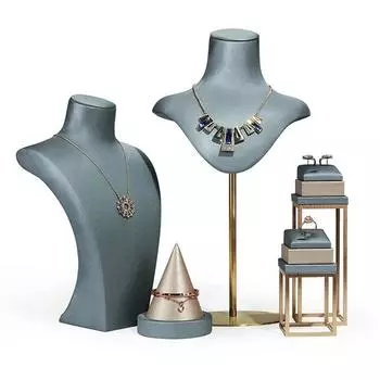 Роскошные ювелирные изделия Дисплей Стенд Кольца Ожерелья Серьги Браслеты Органайзер Витрина Подставка для хранения ювелирных изделий Держатель для набора ювелирных изделий Украшения Аксессуары