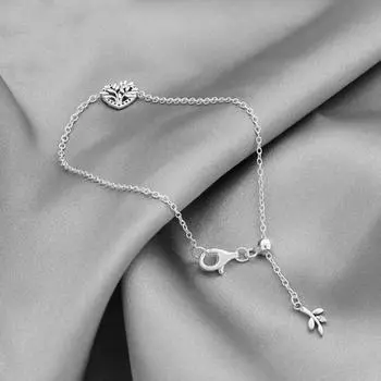 Роскошные ювелирные изделия Модные моменты стерлингового серебра 925 пробы Сердце Семейное древо Застежка Цепной браслет Элегантная любовь Популярный подарок высокого качества