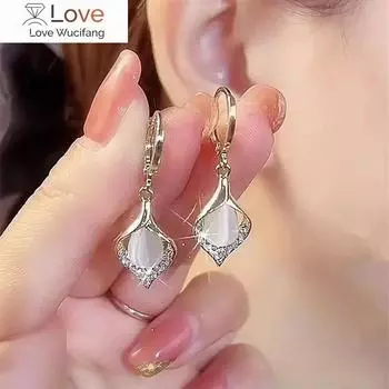 Роскошные ювелирные изделия опал циркон висячие серьги для женщин свадьба помолвка серьги подарок на день святого валентина день рождения Pendientes Mujer