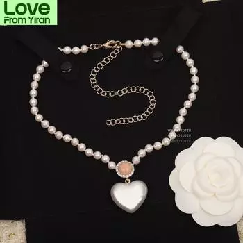 Роскошные ювелирные изделия в форме сердца, жемчужное ожерелье для женщин, известный бренд, высококачественный дизайнер, милый подарок для девушки, тренд розовый