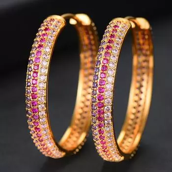 Роскошные ювелирные украшения WWJ Dubai, большие серьги-кольца для модных женщин жёлтый