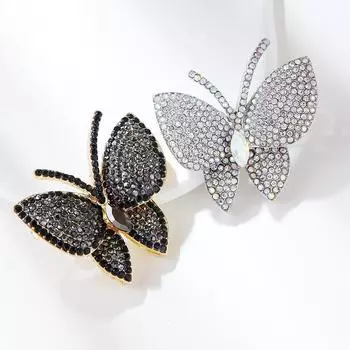Роскошные винтажные аксессуары для животных Брошь Серая Черная бабочка Брошь Свадебные аксессуары для одежды