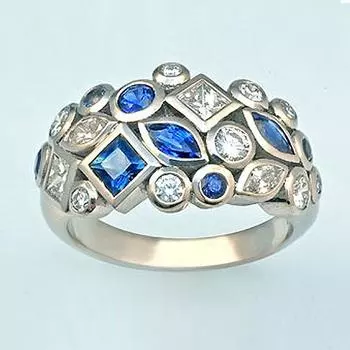 Роскошные винтажные кольца для женщин с темно-синим/белым фианитом, новый дизайн, женские кольца на палец в стиле ретро, ювелирные изделия для вечеринок 10