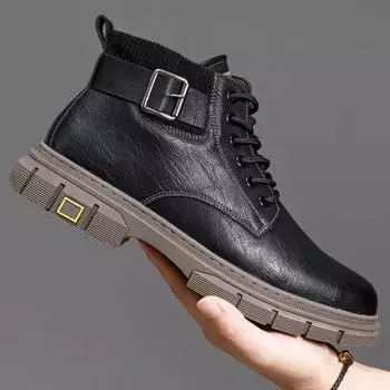 Роскошные винтажные короткие ботинки для мужчин, зимние, в британском стиле, модные, удобные, нескользящие, рабочие ботинки, повседневная обувь для прогулок на открытом воздухе 38 коричневый