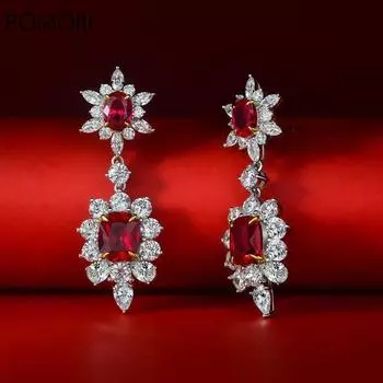 Роскошные висячие серьги с высокоуглеродистыми бриллиантами для женщин, свадебные и помолвочные женские серьги, ювелирные изделия из стерлингового серебра S925, серьги