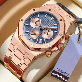 Роскошные высококачественные часы для мужчин из нержавеющей стали, кварцевые наручные часы с хронографом, модные спортивные водонепроницаемые часы для мужчин