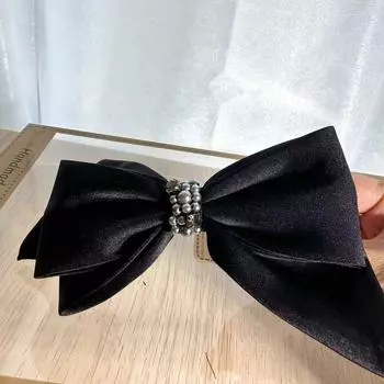 Роскошные заколки-автоматы, французские заколки, модные заколки для волос для девочек и женщин, заколка-бант со стразами и искусственным жемчугом