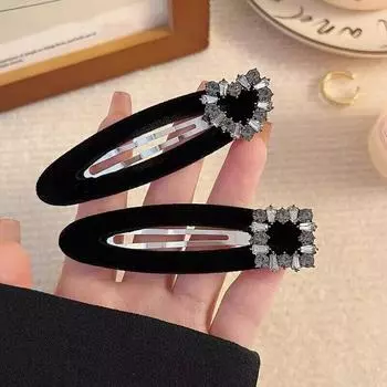 Роскошные заколки для волос со стразами, винтажная шпилька в форме сердца в виде звезды, заколки, корейские черные аксессуары для волос для женщин, головные уборы для девочек