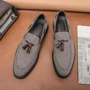 Роскошные замшевые мокасины мужские туфли с острым носком на толстой подошве мужские деловые туфли итальянская обувь для офиса мужская дизайнерская обувь 38 серый