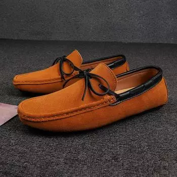 Роскошные замшевые туфли, мужские лоферы в британском стиле, мужские брендовые модельные туфли, формальные мокасины для вождения на плоской подошве, мужские пенни-туфли, большие размеры 38-48 44 чёрный