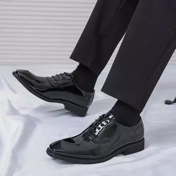 Роскошные зеленые туфли-лоферы, мужские деловые туфли в британском стиле, туфли-лодочки, высококачественные повседневные кожаные оксфорды, мокасины 38 чёрный