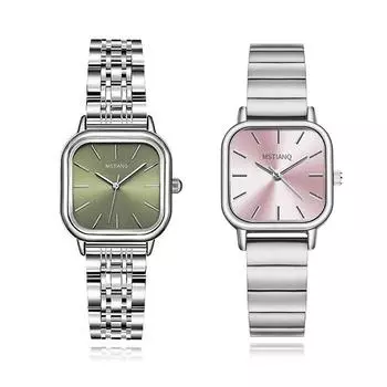 Роскошные женские часы, модные женские квадратные кварцевые наручные часы с регулируемым ремешком из бамбуковой стали, женские красивые подарочные часы 2