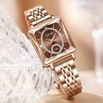 Роскошные женские часы Водонепроницаемые женские часы со стальным браслетом