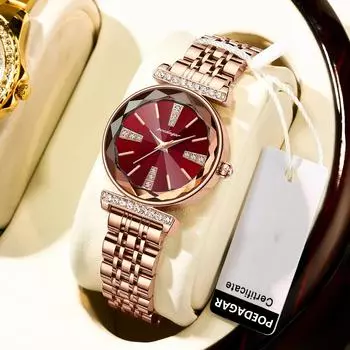 Роскошные женские часы, высококачественные водонепроницаемые браслеты из нержавеющей стали, женские кварцевые часы для женщин, наручные часы для платья зелёный