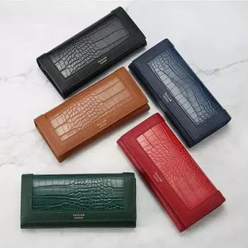 Роскошные женские кошельки, дизайнерский длинный кошелек, женский кожаный кошелек с держателем для удостоверений личности, женские кошельки, женский клатч для телефона Carteiras коричневый