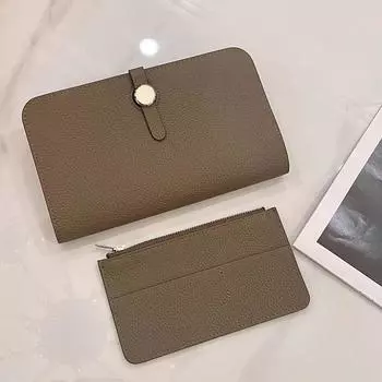 Роскошные женские кошельки из натуральной кожи, длинный кошелек из воловьей кожи, большой вместительный клатч золотого, серебряного цвета с застежкой, фирменный дизайн, женский бумажник чёрный