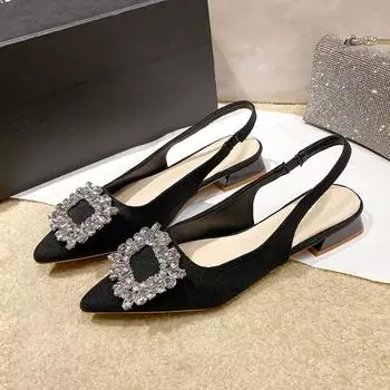 Роскошные женские сандалии на среднем каблуке со стразами, обувь для вечеринок, новые летние шлепанцы на массивном каблуке, дизайнерские сексуальные туфли-лодочки, модные шлепанцы 36 бежевый