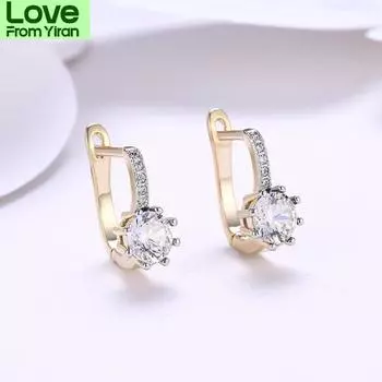 Роскошные женские серьги-гвоздики с пряжкой из синего и белого кубического циркония, женские серьги цвета розового золота для женских ювелирных изделий