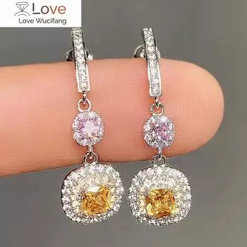 Роскошные женские серьги-подвески для вечеринки Ослепительные цирконии Нежный дизайн Свадебные аксессуары Благородные элегантные женские украшения